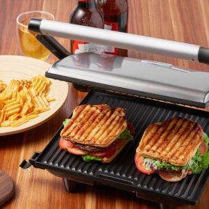 Aicok Panini Press Grill, Sandwich Maker, Panini Maker with Nonstick Plates, Cafe-Style Floating Lid, 1200W, Silver - Best Gift Ideas for Men