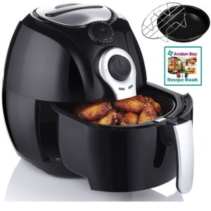 Cooking with an Air Fryer - Avalon Bay Hot Air Fryer, For Healthy Fried Food, 3.7 Quart Capacity, Includes Airfryer Baking Set and Recipe Book, AB-Airfryer100B