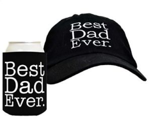 Best Dad Ever 2-Piece Hat Cap and Coolie Gift Set Bundle