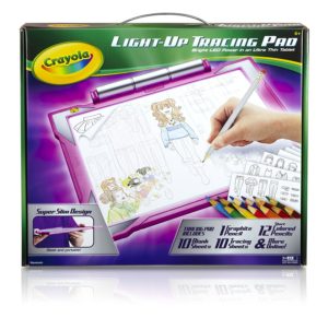 gift ideas for girls - Crayola Light-up Tracing Pad - Pink, Coloring Board for Kids, Tracing Pencil and Sheets, 12 Colored Pencils, Easy Colorin