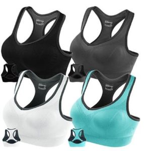 FITTIN Racerback Sports Bras - Padded Seamless High Impact Support For Yoga Gym Workout Fitness