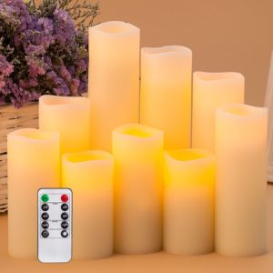Gift Ideas for Mom Flameless Candles Battery Operated LED Pillar Real Wax Flickering Electric Unscented Candles with Remote Control