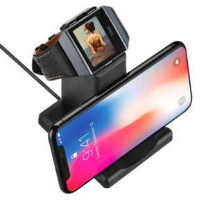 Gifts for fitness lovers - GOSETH for Fitbit Ionic Charger, Fitbit Ionic Replacement Charger Charging Dock Station Cradle Holder for Fitbit Ionic Smart Watch with Stand for Phone or Table(Not Work With The Protective Case)