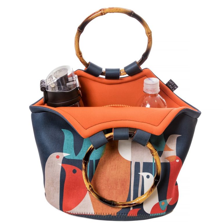 Large Neoprene Lunch Bag Purse by ART OF LUNCH - 11 X 15 X 6 Reusable Insulated Lunch Bag