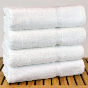 Luxury Hotel & Spa Bath Towel 100% Genuine Turkish Cotton, 27 x 54 ,Set of 4,White