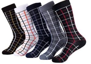 Marino Mens Patterned Dress Socks, Fashion Cotton Socks - 5 Pack