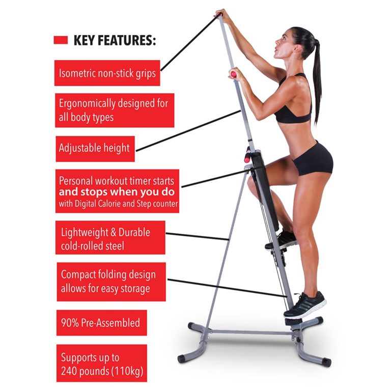 MaxiClimber - The original patented Vertical Climber, Full Body Workout with BONUS Fitness App for Apple and Android