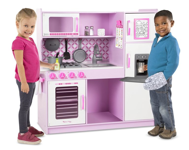 kitchen toys for girls - Melissa & Doug Chef's Kitchen Pretend Play Set - Cupcake Pink White