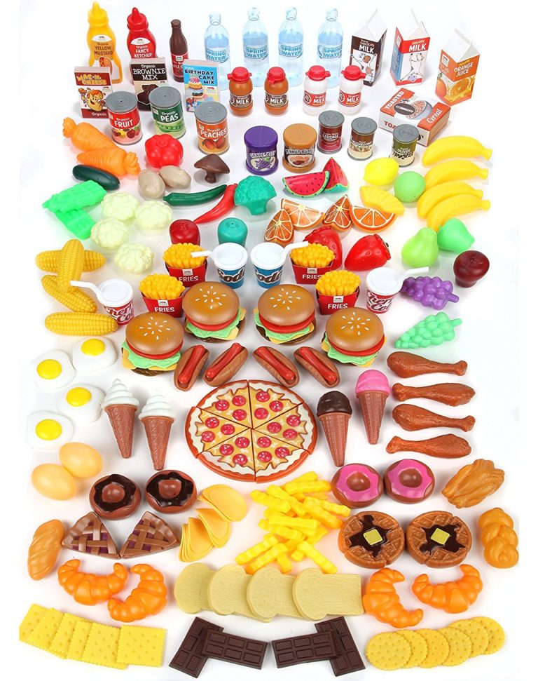 new toys for girls - Play Food Set for Kids - Huge 202 Piece Pretend Food Toys is Perfect for Kitchen Sets and Play Food Kitchen Toy