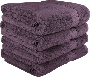Premium Bath Towels Set - Cotton Towels for Hotel and Spa, Maximum Softness and Absorbency by Utopia Towels (4 Pack) (purple)