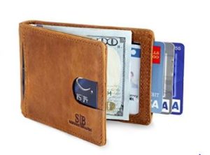 RFID BLocking BiFold Slim Genuine Leather Thin Minimalist Front Pocket Wallets