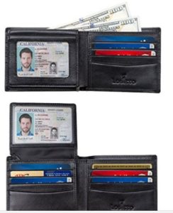 Best Gift for Dad - RFID Bifold Leather Wallet, Multi Card Extra Capacity Travel Wallet