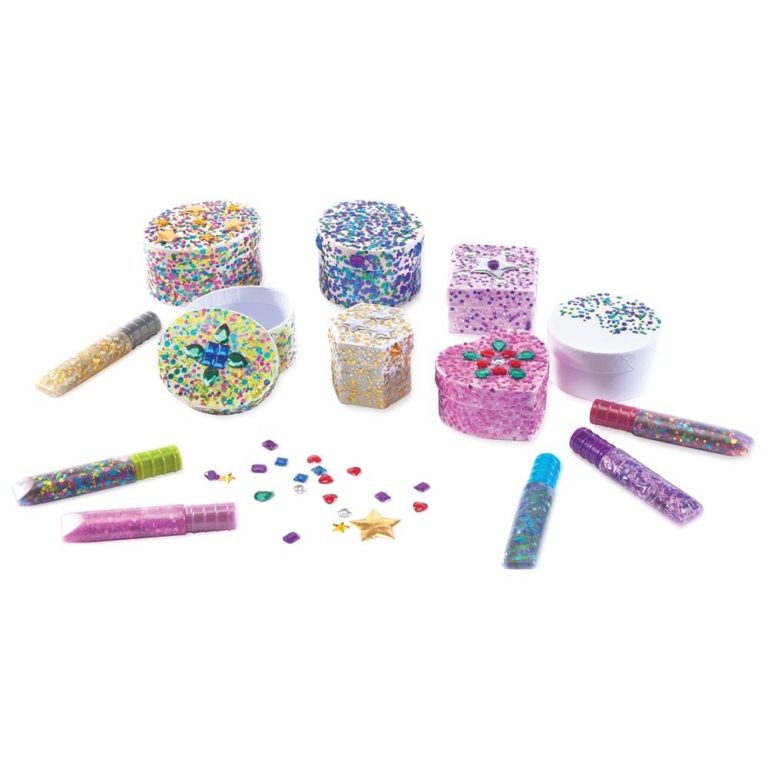 Serabeena Decorate Your Own Glittery Treasure Boxes - Creative Kit for Girls