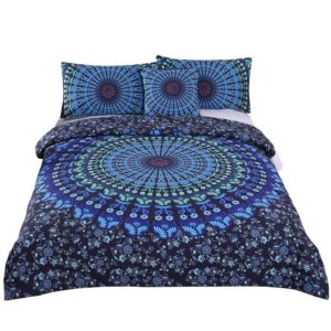 Best Dorm Bedding Sets - Sleepwish 4 Pcs Bohemian Moonlight Bedding Set Bohemia Blue Nice Gift Plain Twill Home Textiles Duvet Cover Set Twin Size