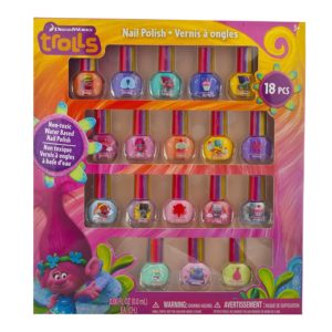 gift ideas for girls - TownleyGirl Dreamworks Trolls Best Peel-Off Nail Polish, Deluxe Gift Set for Kids, 18 Count Colors, some with Glitter