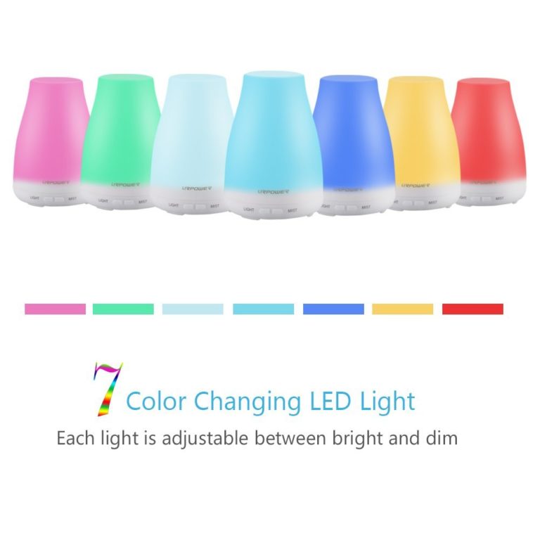 URPOWER 2nd Version Essential Oil Diffuser, 100ml Aroma Essential Oil Cool Mist Humidifier with Adjustable Mist Mode