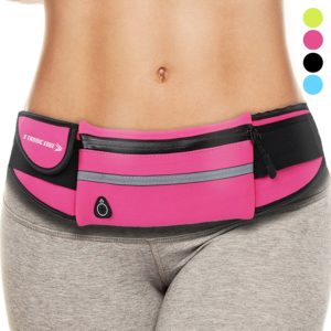 Gifts for workout lovers - Waist Pack Best Running Belt Fanny Pouch Waistband Case Holds All Cell Phones Sports Fitness Holder Bag fits Women Men Jog Runners With Water Resistant Zipper Pocket All Waist Sizes