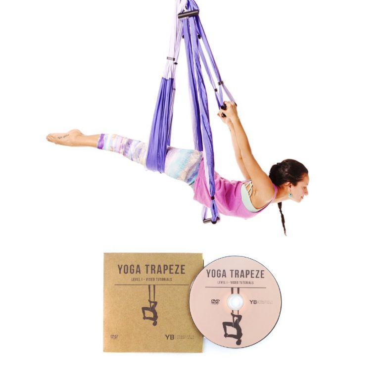 YOGABODY Yoga Trapeze - Yoga Swing, Sling, Inversion Tool, Purple with Free DVD