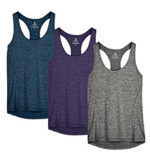 icyzone Activewear Running Workouts Clothes Yoga Racerback Tank Tops For Women